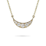 RISING CRESCENT DIAMOND PENDANT IN 14 KARAT GOLD - NECKLACES