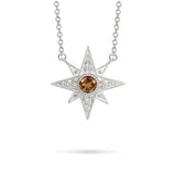 NORTH STAR CITRINE & DIAMOND PENDANT IN STERLING SILVER - NECKLACES