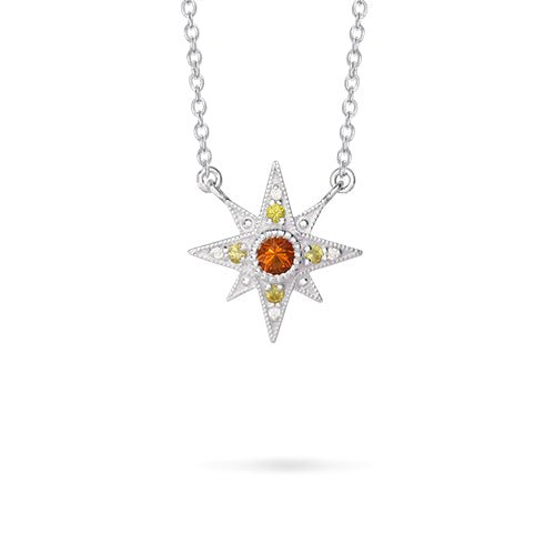NORTH STAR CITRINE PENDANT IN STERLING SILVER - NECKLACES