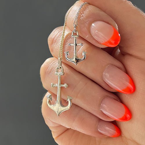 LARGE ANCHOR PENDANT IN SILVER - NECKLACES