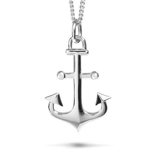 LARGE ANCHOR PENDANT IN SILVER - NECKLACES