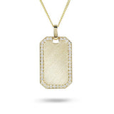 DOG TAG WITH DIAMOND PAVÉ FRAME -