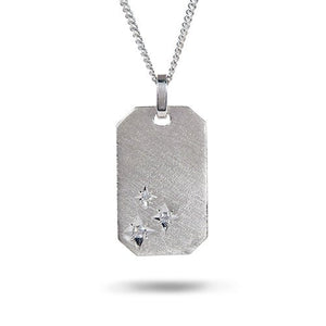CELESTE DIAMOND DOG TAG IN STERLING SILVER WITH DIAMOND - NECKLACES