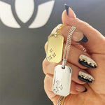 CELESTE DIAMOND DOG TAG - NECKLACES