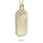 DOG TAG WITH DIAMOND PAVÉ FRAME -