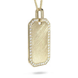 DOG TAG WITH DIAMOND PAVÉ FRAME -