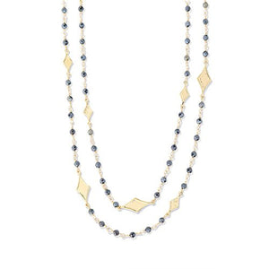 HARLEQUIN NECKLACE IN BLACK SPINEL AND YELLOW GOLD - NECKLACES