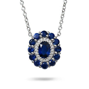 COUNTESS BLUE SAPPHIRE PENDANT IN WHITE GOLD - NECKLACES
