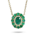 COUNTESS EMERALD & DIAMOND PENDANT IN YELLOW GOLD - NECKLACES