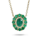 COUNTESS EMERALD & DIAMOND PENDANT IN YELLOW GOLD - NECKLACES