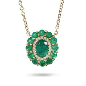 COUNTESS EMERALD & DIAMOND PENDANT IN YELLOW GOLD - NECKLACES