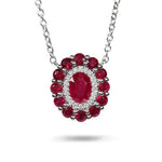 COUNTESS RUBY & DIAMOND PENDANT IN PLATINUM - NECKLACES