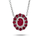 COUNTESS RUBY & DIAMOND PENDANT IN PLATINUM - NECKLACES