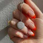 COBBLESTONE DIAMOND PENDANT IN WHITE GOLD -