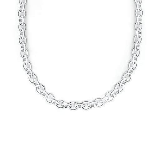 OVAL LINK CHAIN NECKLACE WITH TOGGLE CLASP - NECKLACES