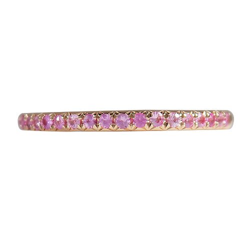 OPTIQUE SET PINK SAPPHIRE WEDDING BAND IN ROSE GOLD - ALL RINGS