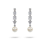 PEARL AND DIAMOND DROP EARRING - EARRINGS