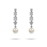 PEARL AND DIAMOND DROP EARRING - EARRINGS
