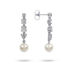 PEARL AND DIAMOND DROP EARRING - EARRINGS