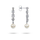 PEARL AND DIAMOND DROP EARRING - EARRINGS