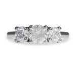 THREE DIAMONDS ENGAGEMENT RING IN PLATINUM - ALL RINGS