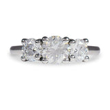 THREE DIAMONDS ENGAGEMENT RING IN PLATINUM - ALL RINGS