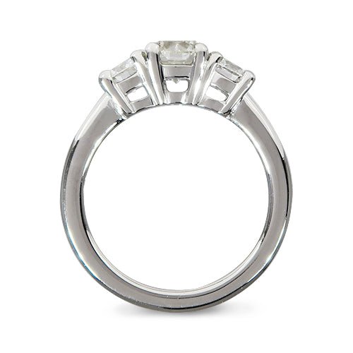 THREE DIAMONDS ENGAGEMENT RING IN PLATINUM - ALL RINGS