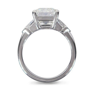 EMERALD CUT AND BULLET CUT DIAMOND ENGAGEMENT RING IN PLATINUM - ALL RINGS