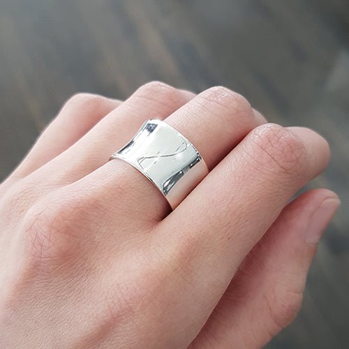 CONCAVE STERLING SILVER RING Penwarden Fine Jewellery