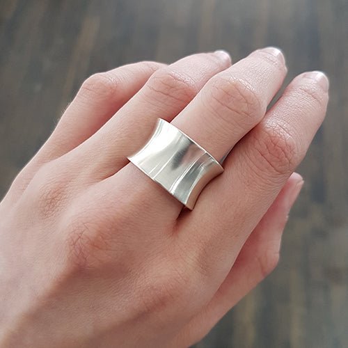 CONCAVE STERLING SILVER RING - ALL RINGS