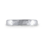 NARROW FORGED WEDDING BAND IN MATTE WHITE GOLD - ALL RINGS