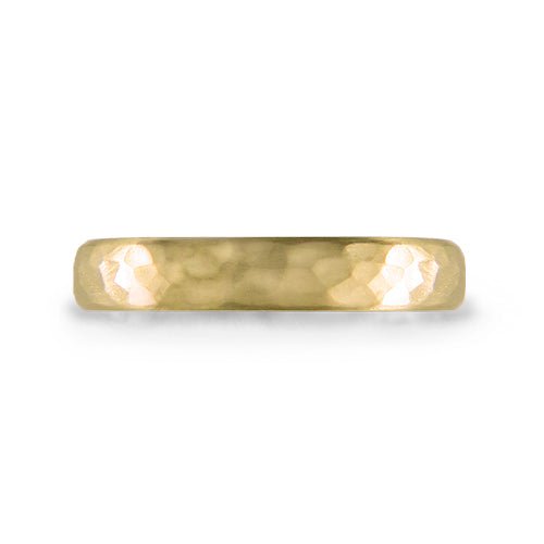 NARROW FORGED WEDDING BAND IN MATTE YELLOW GOLD - ALL RINGS