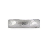 COMFORT HAMMERED WEDDING BAND IN MATTE WHITE GOLD - ALL WEDDING BANDS