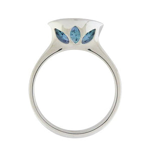 LOTUS RING WITH BLUE TOPAZ IN STERLING SILVER - ALL RINGS