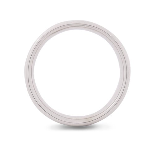 CENTER GROOVE WEDDING BAND IN HIGH POLISHED WHITE GOLD - ALL RINGS