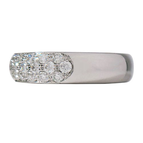 THREE ROW PAVÉ RING IN WHITE GOLD WITH DIAMONDS - ANNIVERSARY & CELEBRATION RINGS