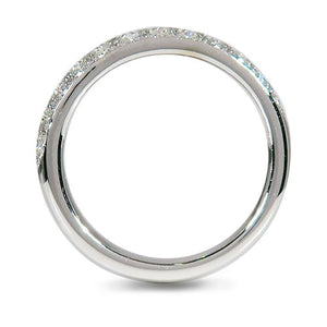 THREE ROW PAVÉ RING IN WHITE GOLD WITH DIAMONDS - ANNIVERSARY & CELEBRATION RINGS