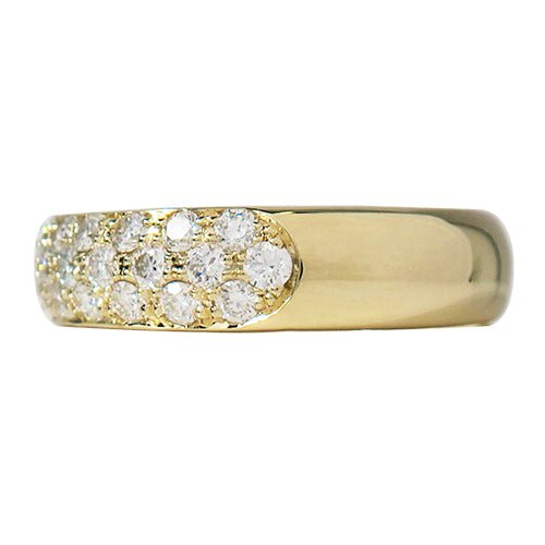 THREE ROW PAVÉ RING IN YELLOW GOLD WITH DIAMONDS - ANNIVERSARY & CELEBRATION RINGS