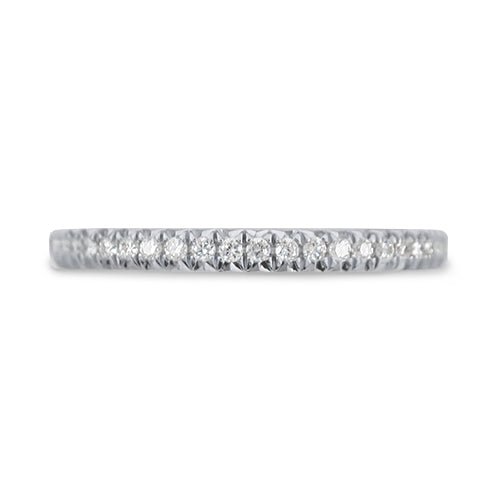 OPTIQUE SET HALF ETERNITY DIAMOND WEDDING BAND IN WHITE GOLD - ANNIVERSARY & CELEBRATION RINGS