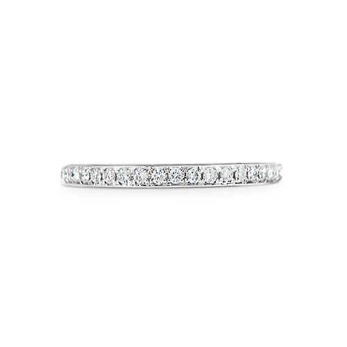 PAVÉ WEDDING BAND IN WHITE GOLD WITH HALF ETERNITY OF DIAMONDS - ANNIVERSARY & CELEBRATION RINGS