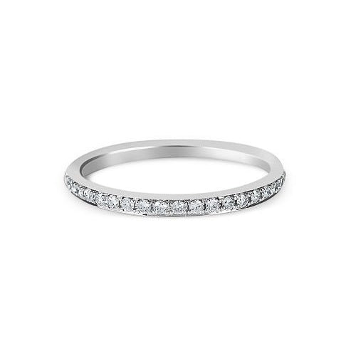 PAVÉ WEDDING BAND IN WHITE GOLD WITH HALF ETERNITY OF DIAMONDS - ANNIVERSARY & CELEBRATION RINGS