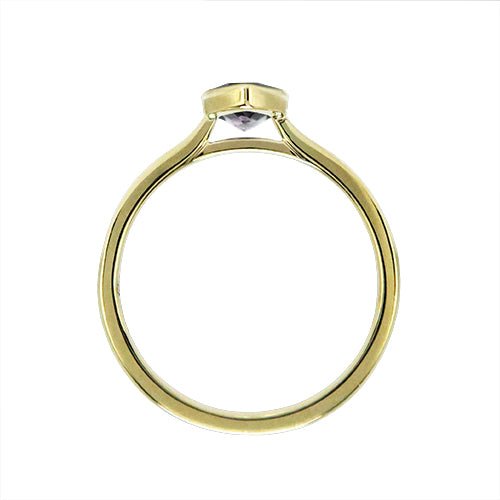 TEARDROP BEZEL LAVENDER SAPPHIRE RING IN YELLOW GOLD - ALL ENGAGEMENT RINGS
