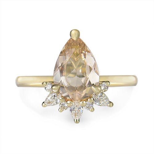 GLORIA 1.58 CARAT MORGANITE RING IN YELLOW GOLD - ALL RINGS