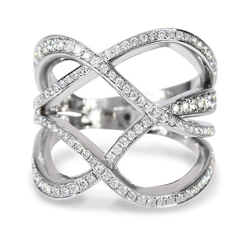 DIAMOND LACE RING IN WHITE GOLD – Penwarden Fine Jewellery