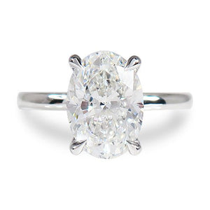 OVAL CUT DIAMOND RING IN 14 WHITE GOLD - ALL ENGAGEMENT RINGS