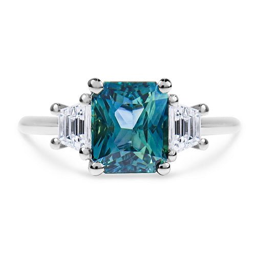 TEAL SAPPHIRE & DIAMOND RING - ALL ENGAGEMENT RINGS