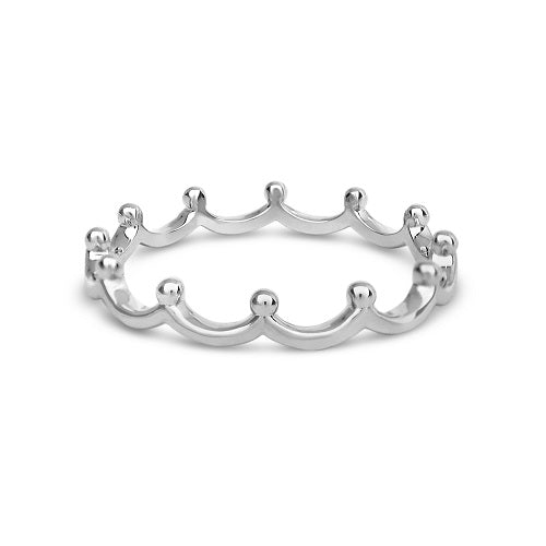 CROWN STACKING RING IN WHITE GOLD - ALL RINGS
