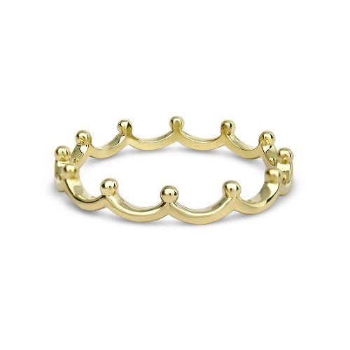 CROWN STACKING RING IN YELLOW GOLD - ALL RINGS