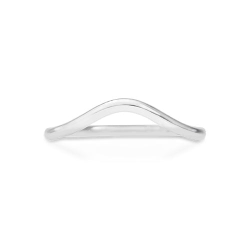 CURVED ROUND BAND IN 14 KARAT WHITE GOLD - ALL RINGS