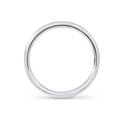 CURVED ROUND BAND IN 14 KARAT WHITE GOLD - ALL RINGS